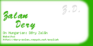 zalan dery business card