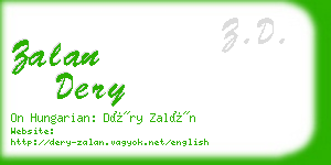 zalan dery business card